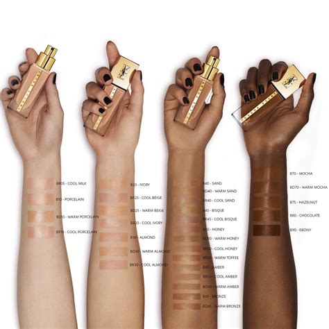 all hours foundation ysl shades|YSL touche eclat shade chart.